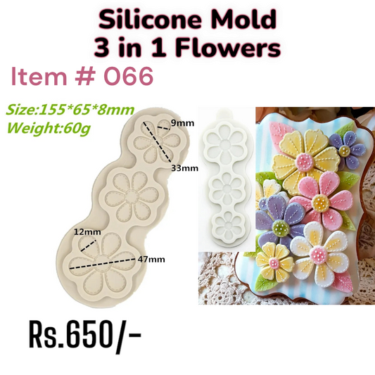 3 in 1 Flowers Mold (Item # 066)