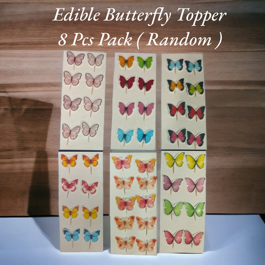 Edible Printed Butterfly 8 Pcs Pack ( Random )