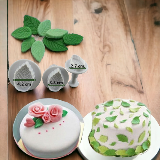 Leaves Fondant Plunger Cutter 3 Pcs Set