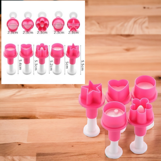 Mix Fondant Plunger Cutter 5 Pcs Set