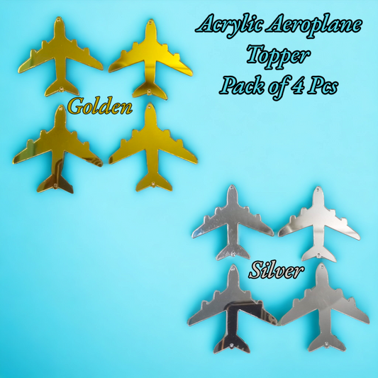 Acrylic Aeroplane Topper (Pack of 4 Pcs)