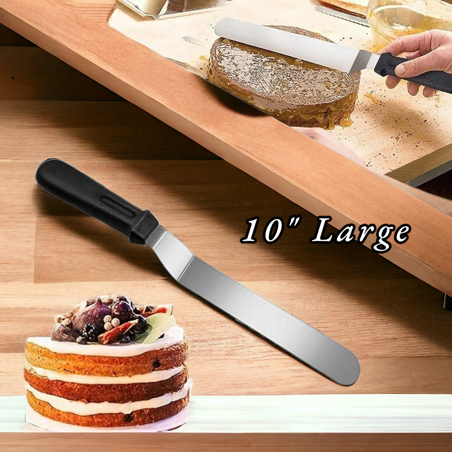 Angled Frosting Spatula Knife Stainless Steel Plastic Handle