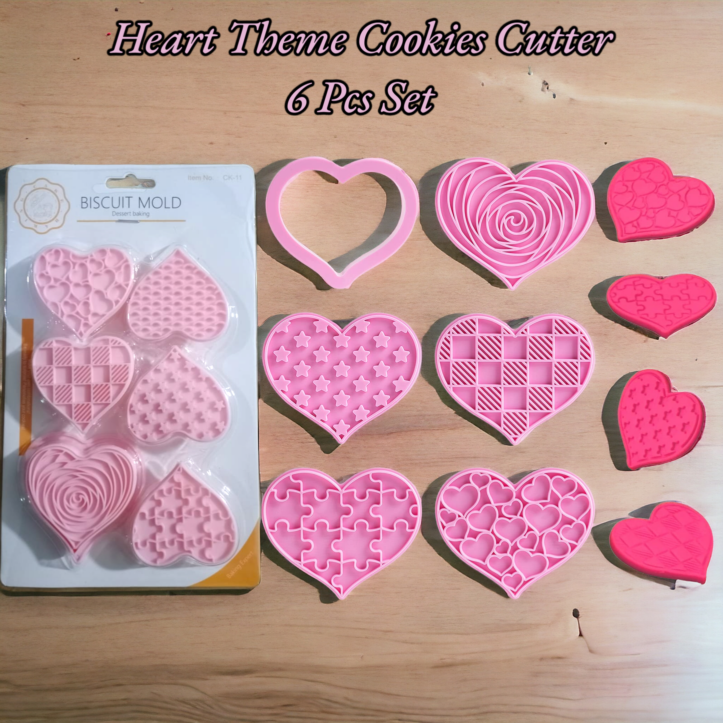 Heart Theme Cookies Cutter 6 Pcs Set