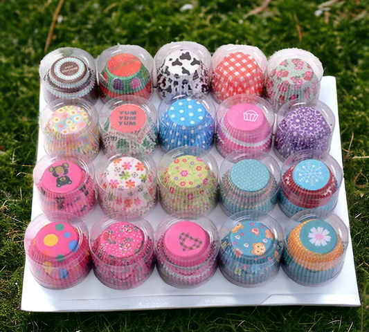 Cupcake Liner Printed Pack of 100 Pcs ( Random Color )