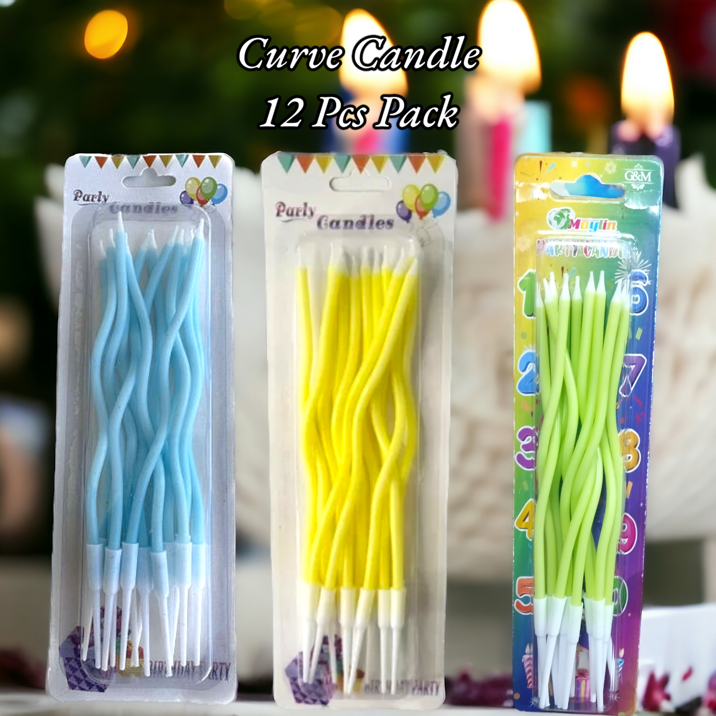 Curve Candle 12 Pcs Pack