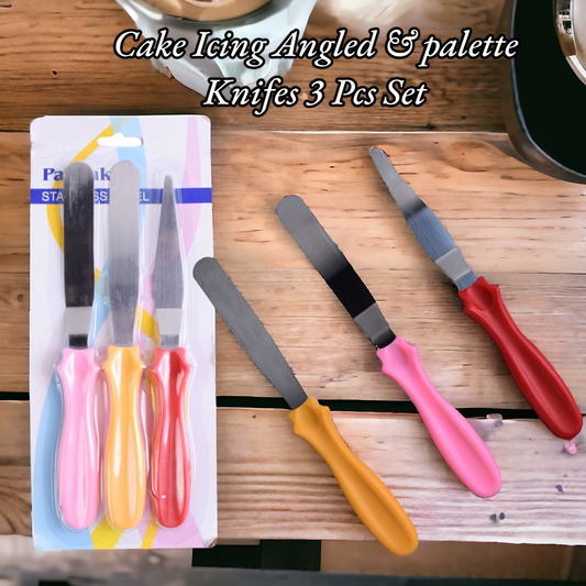 Cake Icing Angled & palette Knifes 3 Pcs Set