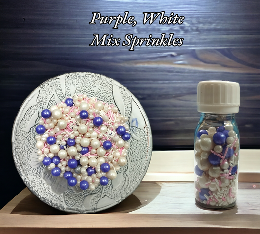 Purple White Mix Sprinkles 30 gm Pack