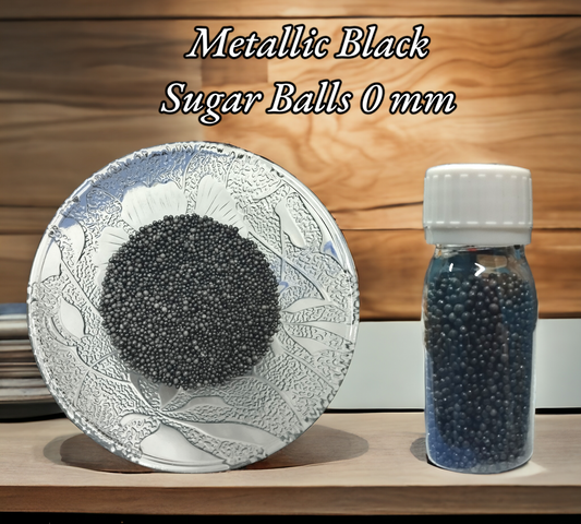 Metallic Black Sugar Balls (0 mm) 30 gm Pack