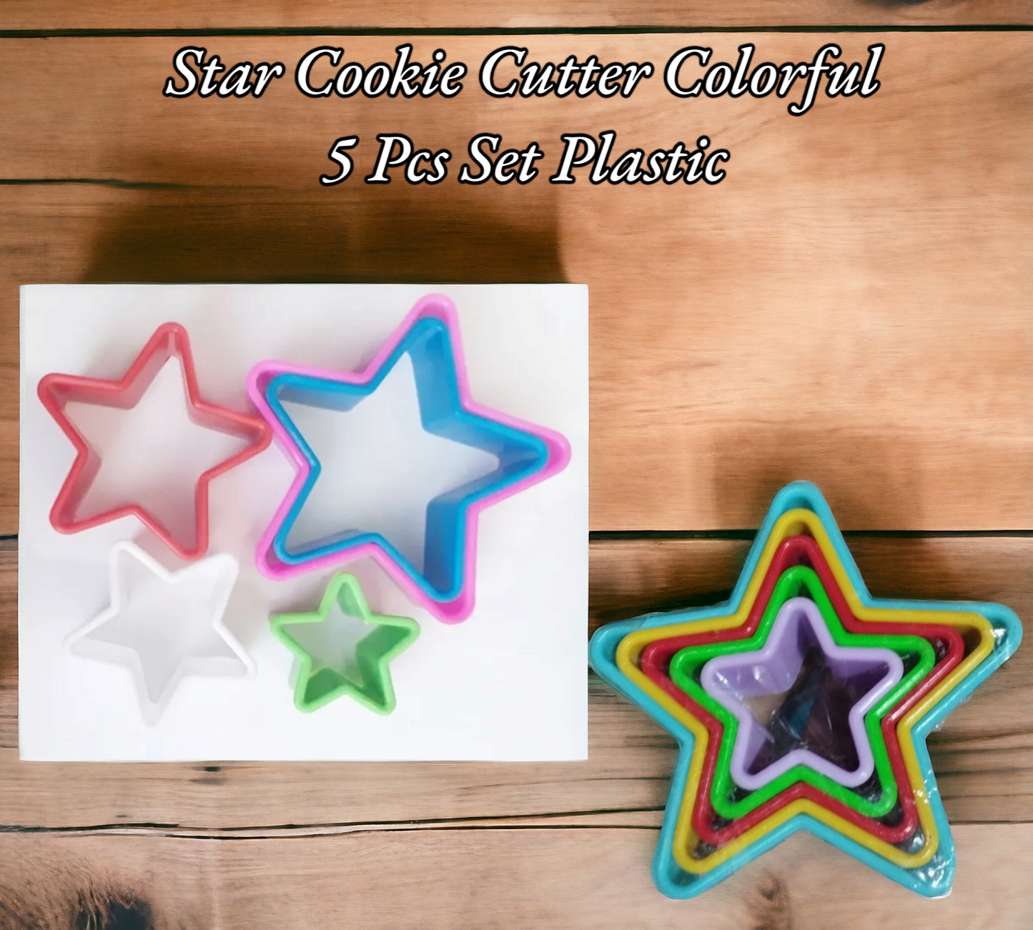 Star Cookie Cutter Colorful 5 Pcs Set Plastic