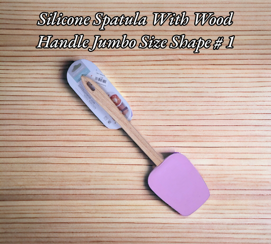 Silicone Spatula With Wood Handle Jumbo Size Shape # 1