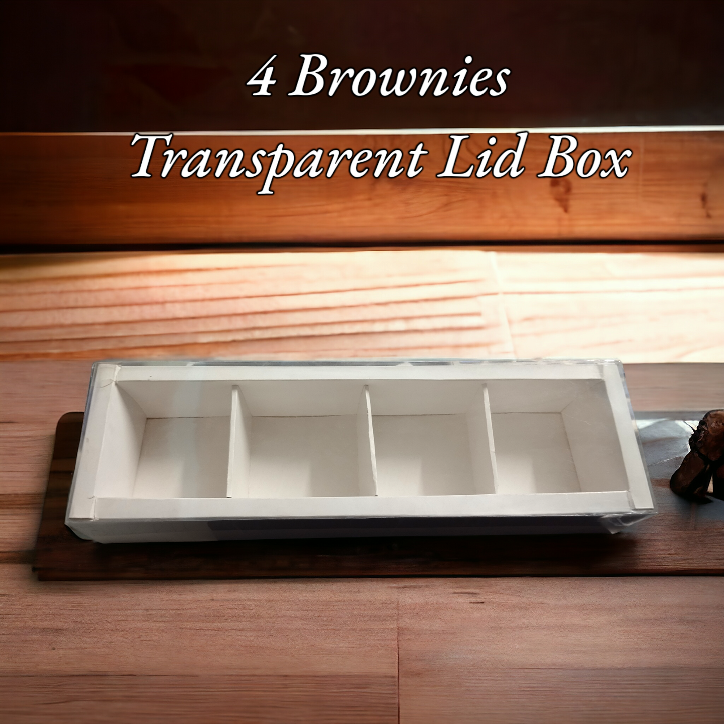 4 Brownies Transparent Lid Box