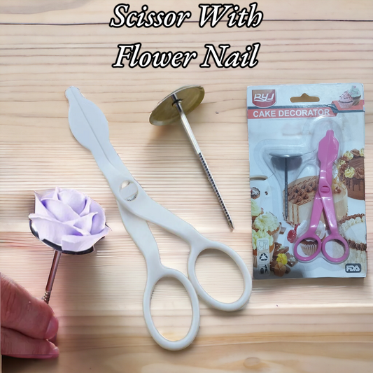 Scissor With Flower Nail