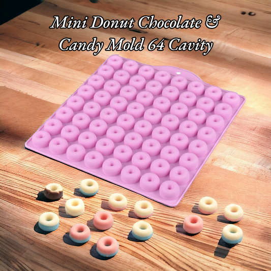 Mini Donut Chocolate & Candy Mold 64 Cavity