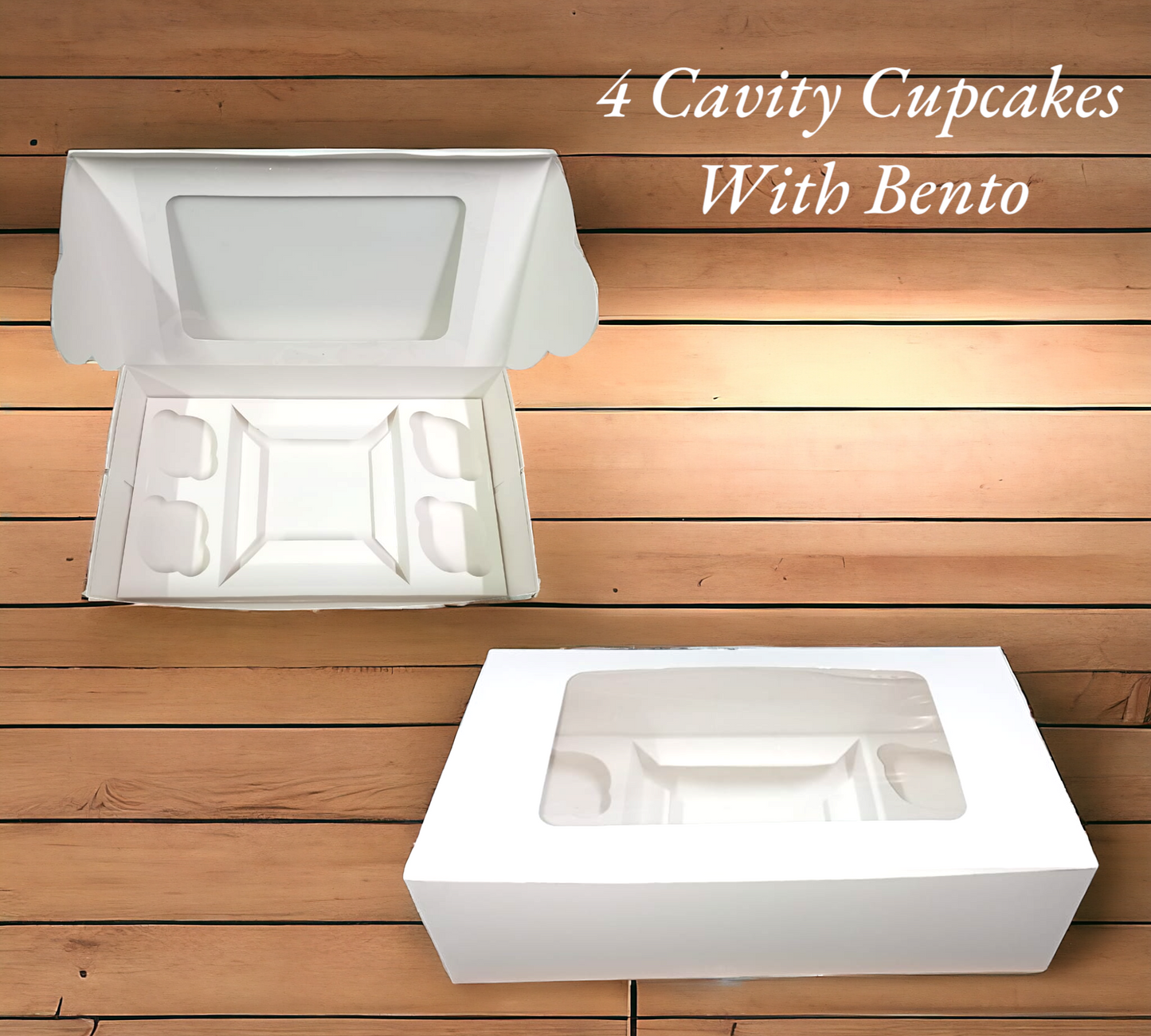 4 Cavity Cupcakes With Bento ( 8 Cupcakes Box )