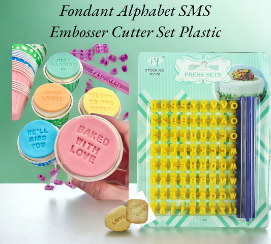 Fondant Alphabet SMS Embosser Cutter Set Plastic