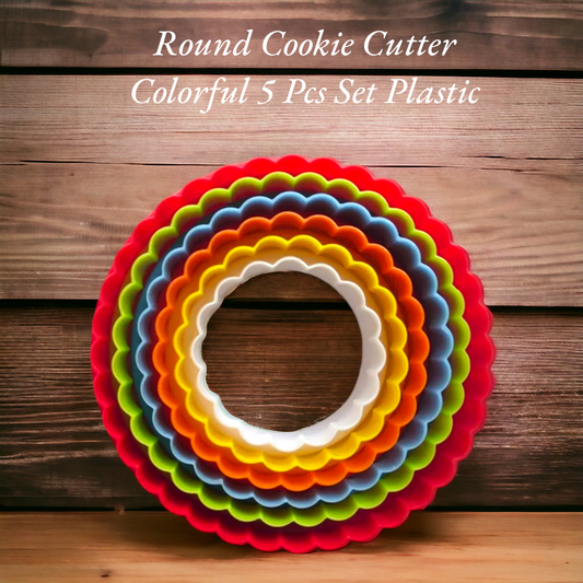 Round Cookie Cutter Colorful 5 Pcs Set Plastic