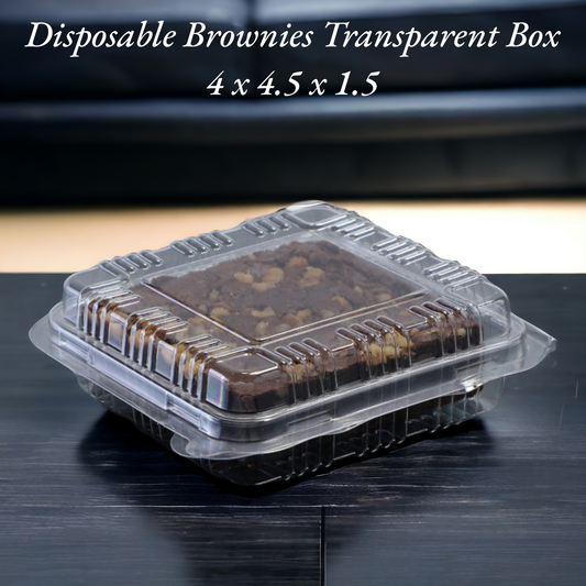 Disposable Brownies Transparent Box 4 x 4.5 x 1.5 ( H-9 ) Pack of 10 Pcs