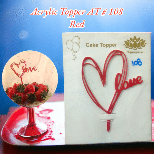 Acrylic Topper AT # 108 (Love ❤️)  (Red)