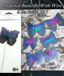 Butterfly With Wire 6 Pcs Pack (Imported) - B4