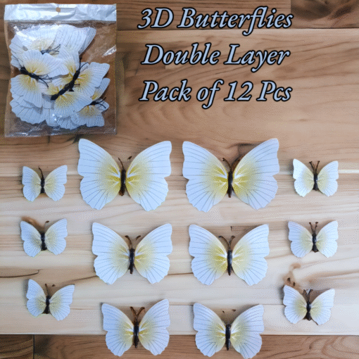 3D Butterflies Double Layer Topper Pack of 12 Pcs - Image 3