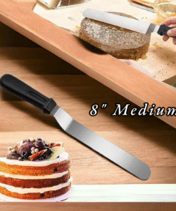 Angled Frosting Spatula Knife Stainless Steel Plastic Handle - 8" Medium