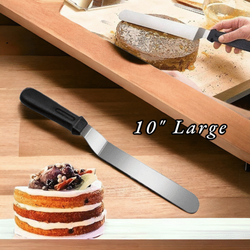 Angled Frosting Spatula Knife Stainless Steel Plastic Handle - Image 3