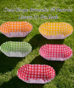 Oval Shape Brownies and Pastries Liners 21 Pcs Pack
