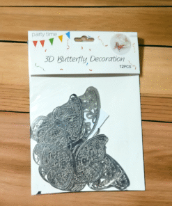 3D Butterflies Pack of 12 Pcs - Silver