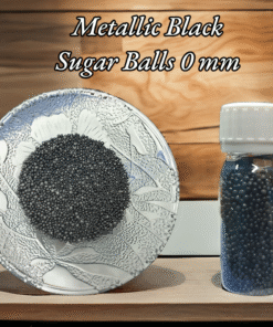 Metallic Black Sugar Balls (0 mm) 30 gm Pack