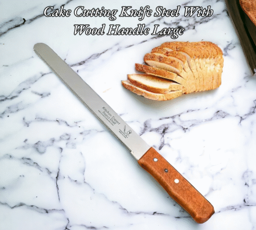 Cake Cutting Knife Steel With Wood Handle Large