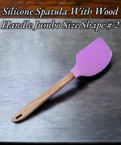 Silicone Spatula With Wood Handle Jumbo Size Shape # 2