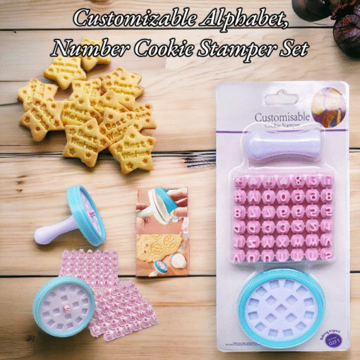 Customizable Alphabet, Number Cookie Stamper Set