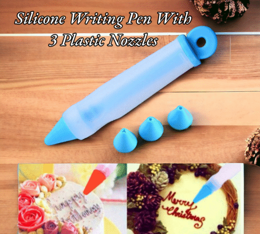 Silicone Writing Pen With 3 Plastic Nozzles