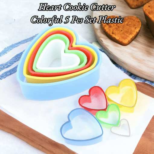 Heart Cookie Cutter Colorful 5 Pcs Set Plastic