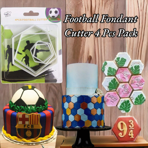 Football Fondant Cutter 4 Pcs Pack