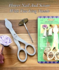 Flower Nail And Scissor With Two Icing Nozzle