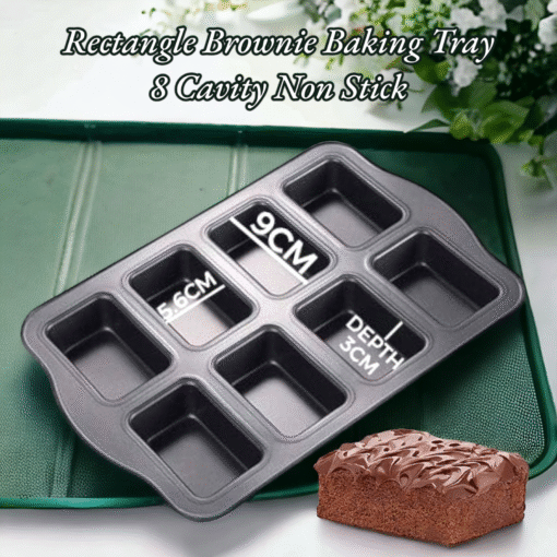 Rectangle Brownie Baking Tray 8 Cavity Non Stick