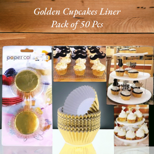 Golden Cupcakes Liner Pack of 50 Pcs