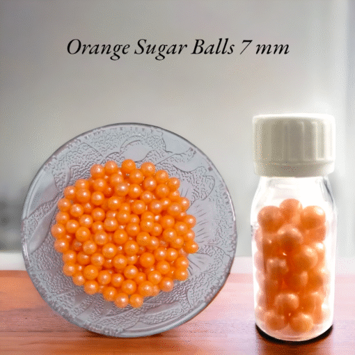 Orange Sugar Balls 7 mm 30 Gm Bottle