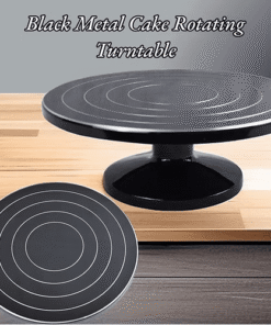 Black Metal Cake Rotating Turntable - 28cm