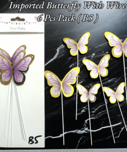 Butterfly With Wire 6 Pcs Pack (Imported) - B5