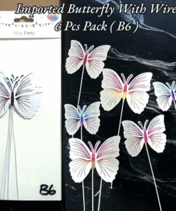 Butterfly With Wire 6 Pcs Pack (Imported) - B6