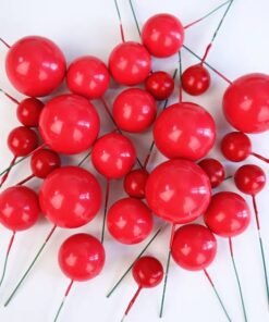 Faux Balls Pack of 20 (High Quality) (Imported) - Red