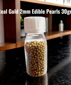 Real Gold Edible Pearls 30gm - Real Gold 2 mm
