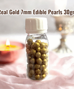 Real Gold Edible Pearls 30gm - Real Gold 7 mm