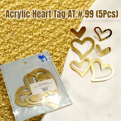 Acrylic Heart Tag AT # 99 (5Pcs)