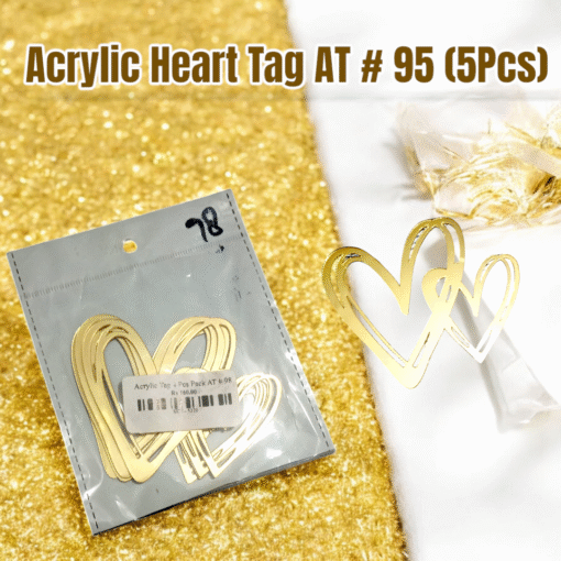 Acrylic Heart Tag AT # 95 (5Pcs)