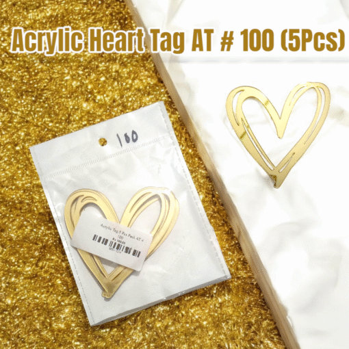 Acrylic Heart Tag AT # 100 (5Pcs)