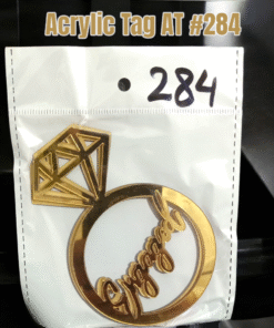 Acrylic Tag AT # 284 (5Pcs) - Golden
