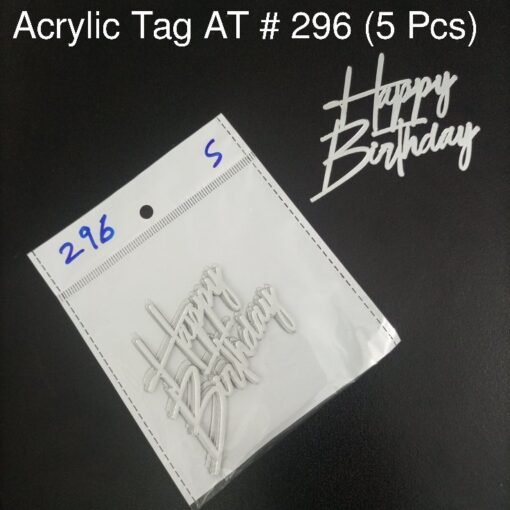 Acrylic Tag At # 296 (5 Pcs) (HBD)